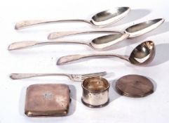 Mixed Lot of various silver wares to include a George III Fiddle pattern sauce ladle by William Eley