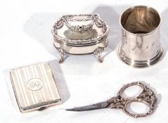 Mixed Lot comprising a George V silver matchbox, Birmingham 1925, together with a Edward VII