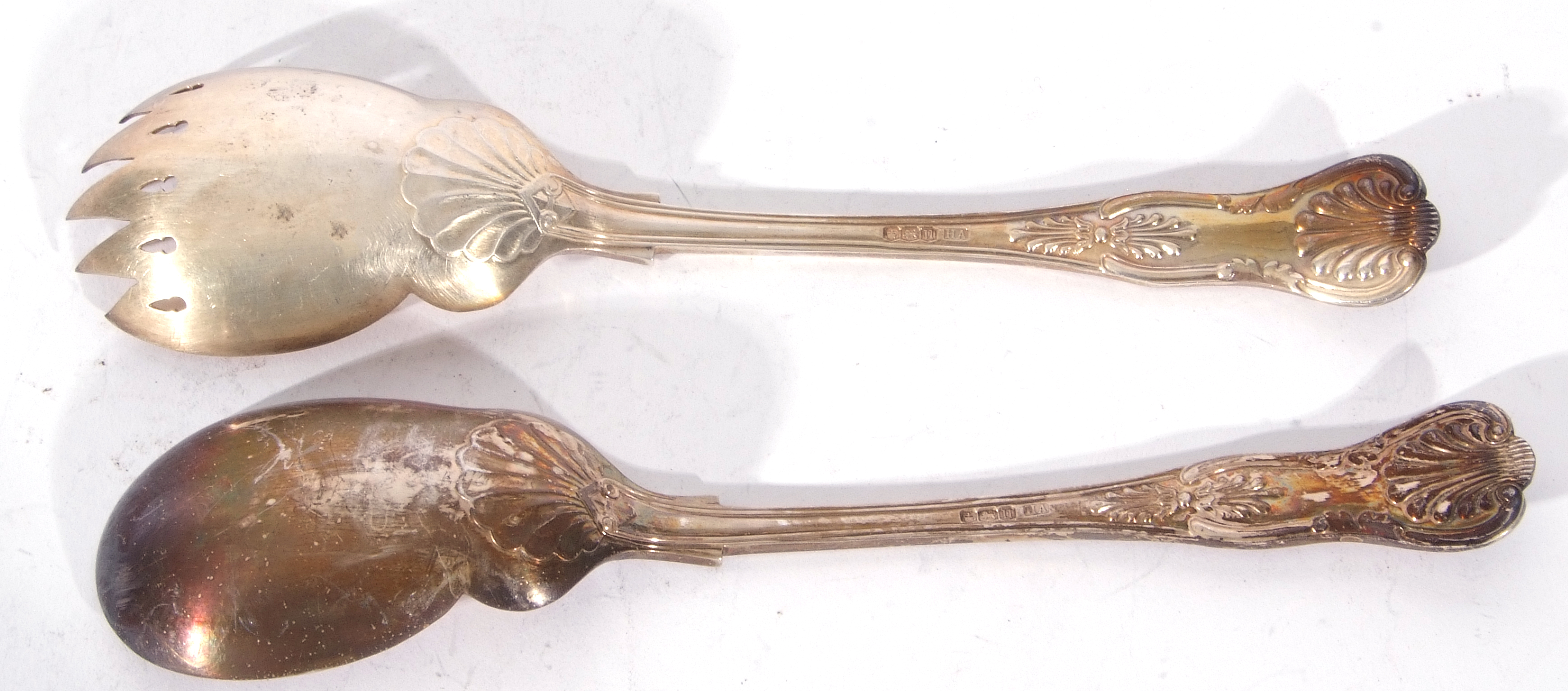 Pr of Kings Pattern silver Salad Servers, Sheffield 1937, 232 gms. - Image 3 of 6