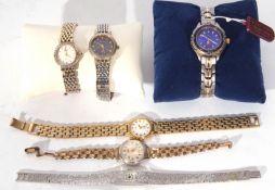 Mixed Lot including a ladies gold plated and stainless steel cased Rotary cocktail watch, ladies