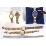 Mixed Lot including a ladies gold plated and stainless steel cased Rotary cocktail watch, ladies