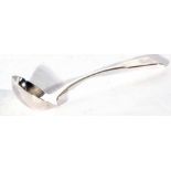 George III Fiddle pattern silver sauce ladle of typical form, London 1804, maker's mark RC, probably