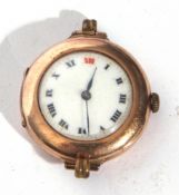 Ladies first quarter of 20th century 9ct gold cased wrist watch with blued steel hands to a white