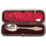 Late Victorian presentation spoon decorated with bright cut floral detail, Sheffield 1898, 21gms,