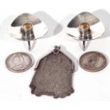 Mixed Lot comprising two Victorian silver double florins, worn condition, together with a pair of
