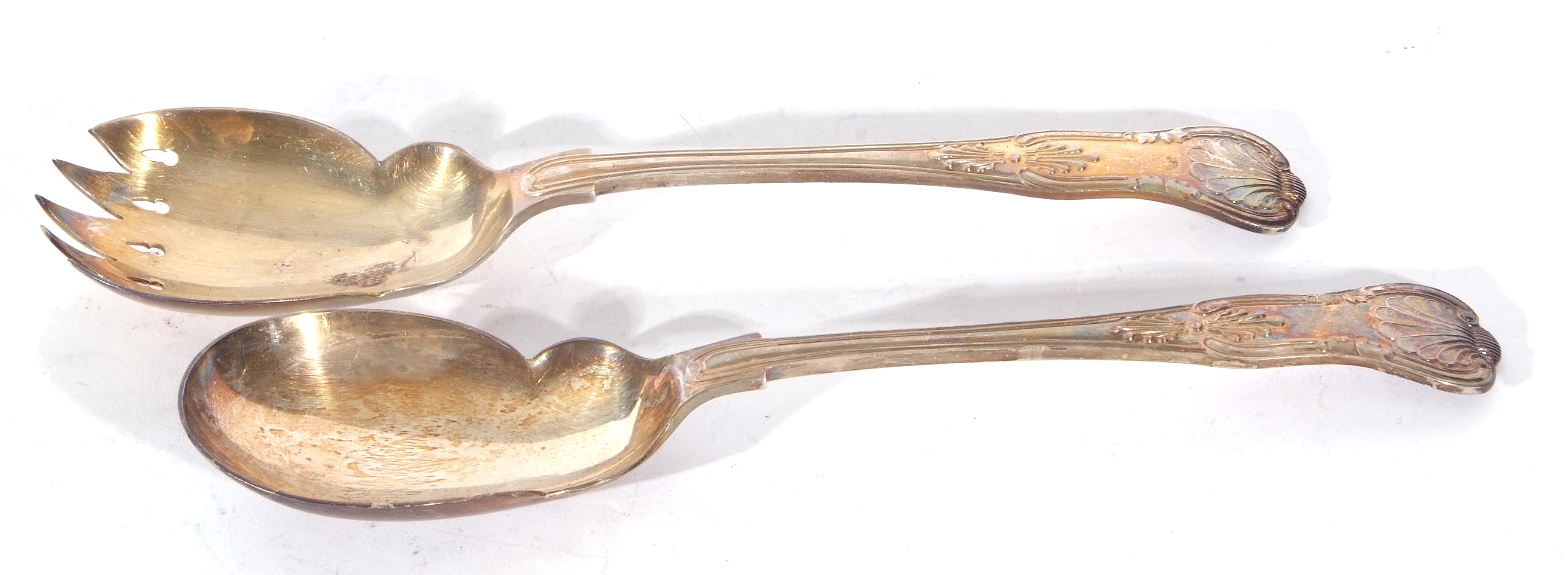 Pr of Kings Pattern silver Salad Servers, Sheffield 1937, 232 gms. - Image 6 of 6