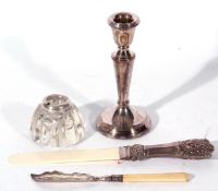 Silver mounted and ivory page turner or paper knife, Birmingham 1903, together with a silver