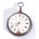 First quarter of 19th century hallmarked silver cased paired-cased gents pocket watch, James