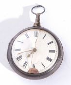 First quarter of 19th century hallmarked silver cased paired-cased gents pocket watch, James