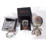 Mixed Lot: metal cased hunter type pocket watch commemorating the Beijing Olympics 2008, a ladies