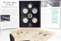 Elizabeth II limited edition "Battle of the Atlantic" six coin set 2016 comprising five silver proof