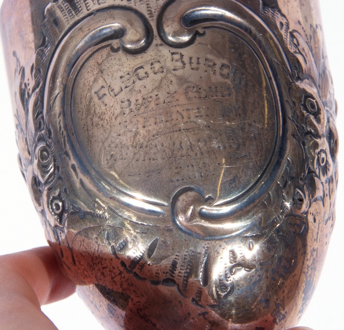 Late 19th or early 20th century silver goblet decorated with floral detail, the cartouche engraved - Image 4 of 5