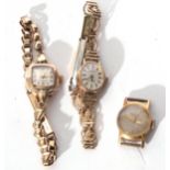 Mixed Lot: ladies last quarter of 20th century import hallmarked 9ct gold cased wrist watch by
