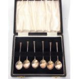 Elizabeth II set of six silver coffee spoons, Birmingham 1968, makers Hampton Utilities, 46gms