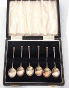 Elizabeth II set of six silver coffee spoons, Birmingham 1968, makers Hampton Utilities, 46gms