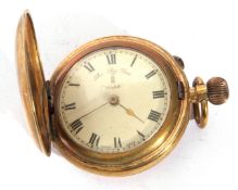 First/second quarter of 20th century brass cased hunter pocket watch with button wind 'The Big Ben