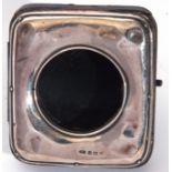 Early 20th century silver fronted and leather travelling watch case, the plain silver surround