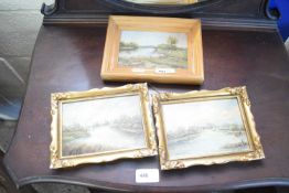 G M JAMESON, FOUR SMALL STUDIES, BROADLAND SCENES, OIL ON BOARD, LARGEST 19CM WIDE