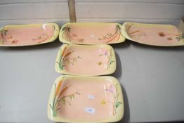 QUANTITY OF SHORTER FLORAL DECORATED SERVING DISHES