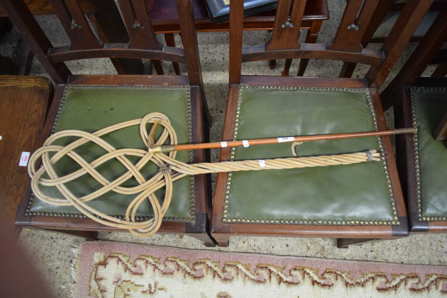 VINTAGE RIDING CROP AND A CARPET BEATER (2)