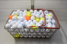 SHOPPING BASKING CONTAINING A LARGE QUANTITY OF GOLF BALLS