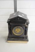 VICTORIAN MANTEL CLOCK IN ARCHITECTURAL BLACK SLATE CASE