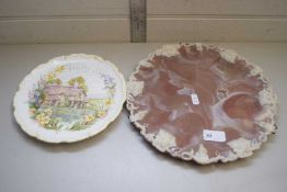 INCOLAY STONE PLATE PLUS A FURTHER DECORATED ROYAL ALBERT SPRING PLATE (2)