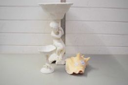 MIXED LOT COMPRISING JARDINIERE STAND WITH CHERUB BASE PLUS A FURTHER SMALLER ITALIAN EXAMPLE AND