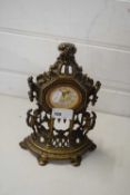 SMALL BRASS FRAMED MANTEL CLOCK