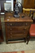 20TH CENTURY OAK FOUR DRAWER CHEST, 61CM WIDE