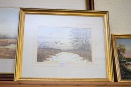CLIFFORD KNIGHT, 'MALLARDS IN WINTER, HICKLING RESERVE', AND 'LAST LIGHT AT HOW HILL', BOTH F/G,