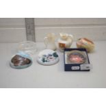 MIXED LOT PAPERWEIGHTS, CRESTED CHINA WARES ETC