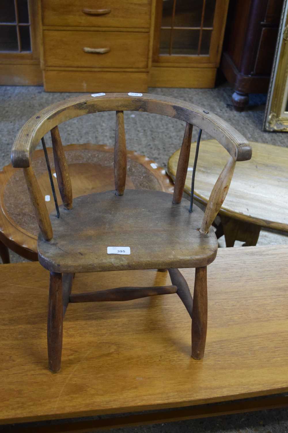 A SMALL CHILD'S STICK BACK CHAIR BY KINGFISHER LTD OF WEST BROMWICH