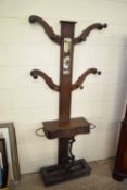 LATE 19TH CENTURY OAK HALL STAND, 188CM HIGH