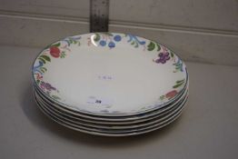 SIX POOLE CRANBORNE PATTERN DINNER PLATES