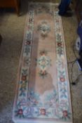 KAYAM CHINESE WOOL FLOOR RUNNER CARPET DECORATED WITH FLOWERS, 250CM LONG