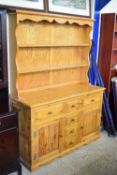 MODERN PINE KITCHEN DRESSER, 127CM WIDE