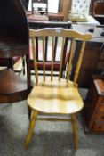 STAINED BEECHWOOD STICK BACK KITCHEN CHAIR