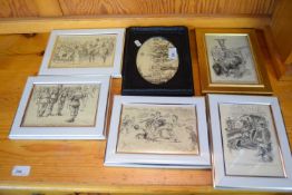 MIXED LOT VARIOUS FRAMED PUNCH PRINTS AND OTHERS
