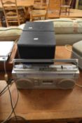 JVC RC 363 LB STEREO RADIO CASSETTE RECORDER TOGETHER WITH A PAIR OF MORDAUNT-SHORT MS15 SPEAKERS (