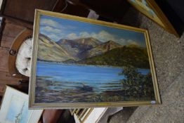 MIXED LOT COMPRISING R GARSTANG, STUDY OF A LOCH SCENE, OIL ON BOARD, TOGETHER WITH A FURTHER VAN