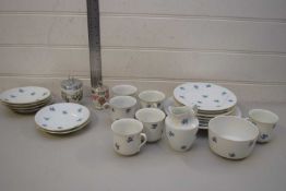 QUANTITY OF CZECHOSLOVAKIAN BLUE FLORAL DECORATED TEA WARES