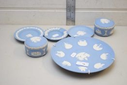 MIXED LOT VARIOUS BLUE WEDGWOOD JASPERWARES