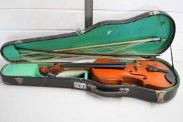 CASED VIOLIN AND BOW