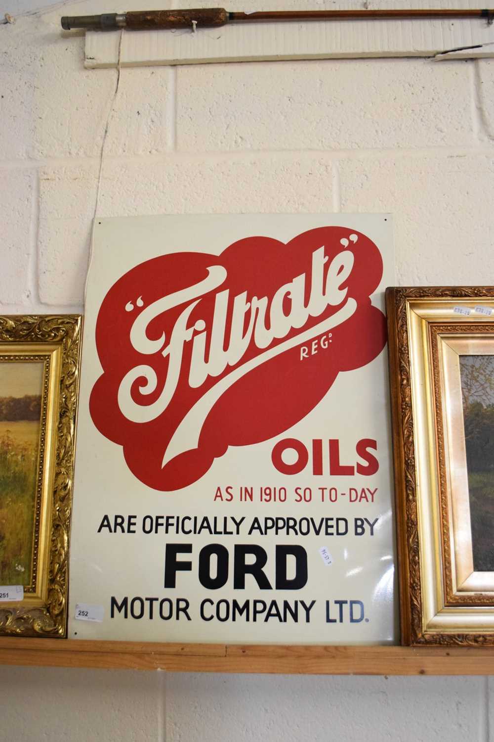 MODERN METAL ADVERTISING SIGN MARKED 'FILTRATE OILS'