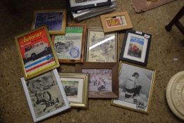 MIXED LOT OF PRINTS AND PHOTOGRAPHS TO INCLUDE AUTOMOBILE ADVERTISING AND VARIOUS PHOTOGRAPHS OF