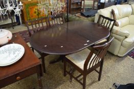STAG MINSTREL PEDESTAL DINING TABLE AND FOUR ACCOMPANYING CHAIRS