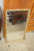 RECTANGULAR WALL MIRROR IN GILT FINISH FRAME, 20CM HIGH