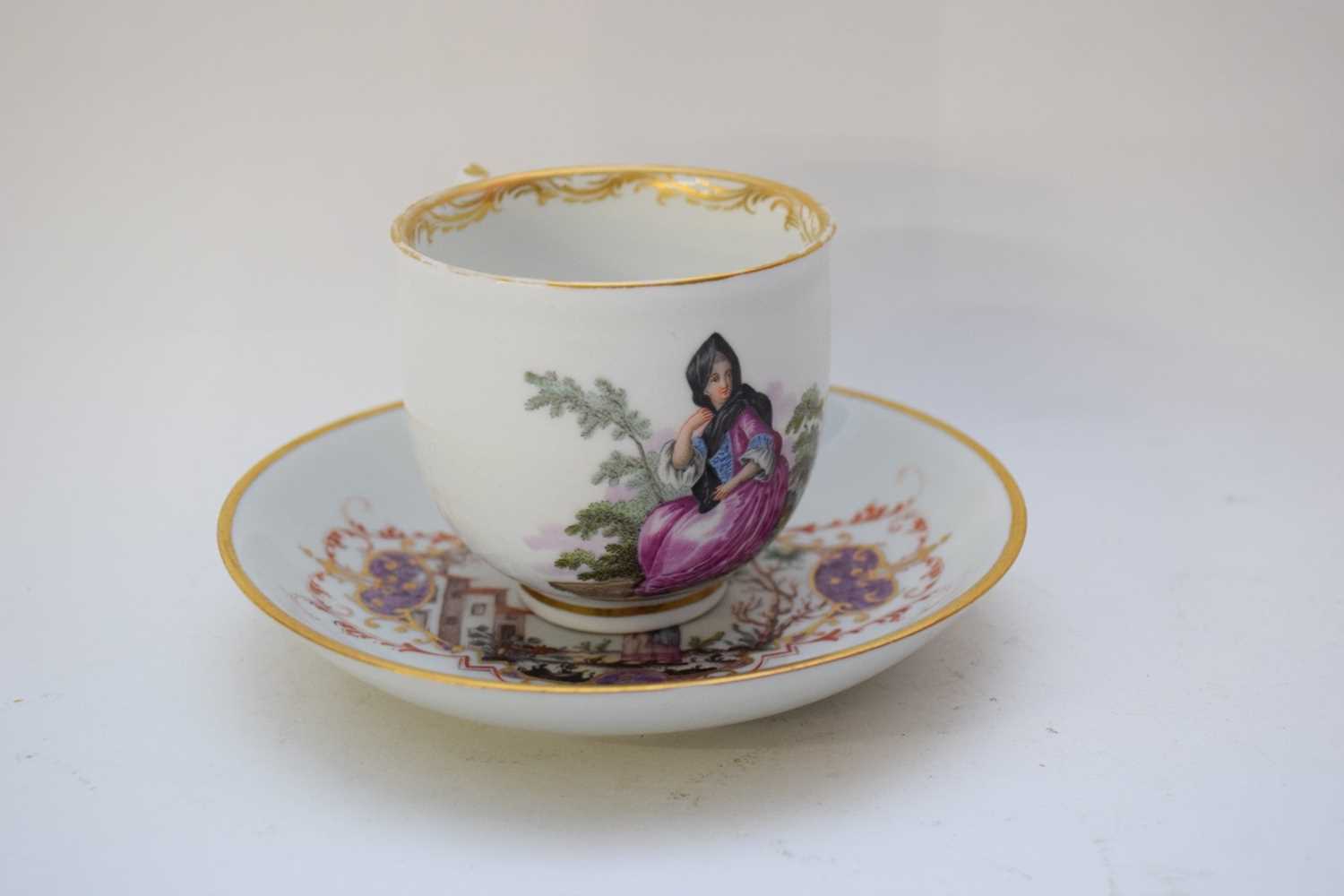 Vienna porcelain cup with Tau handle and a Samson saucer