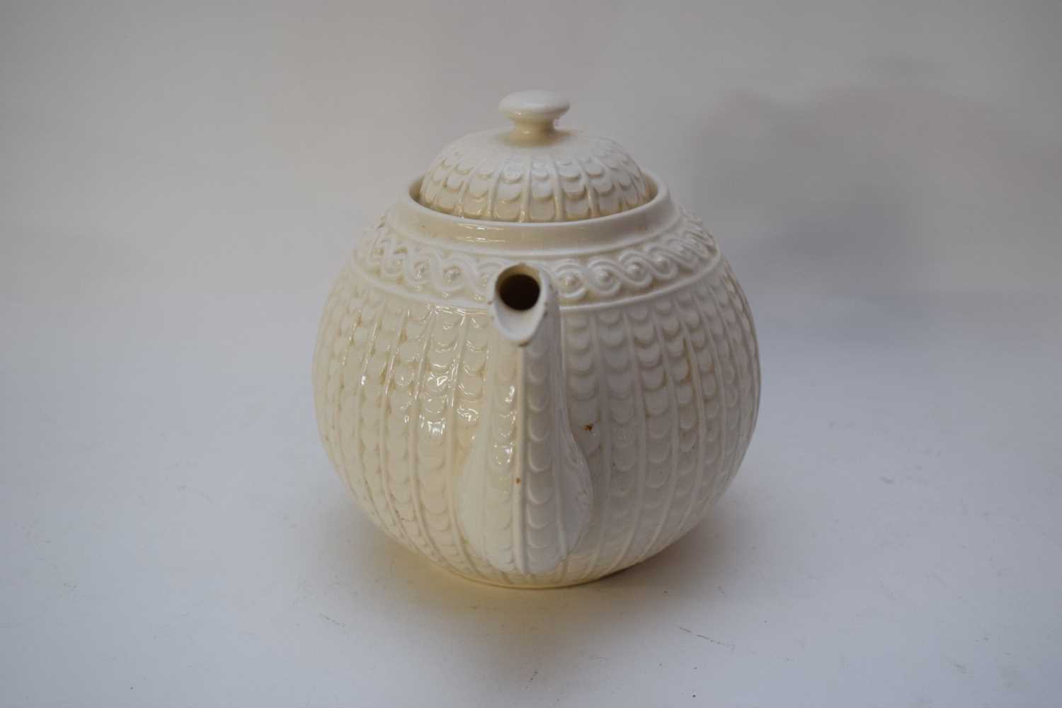 White pottery Queens ware type tea pot - Image 3 of 6